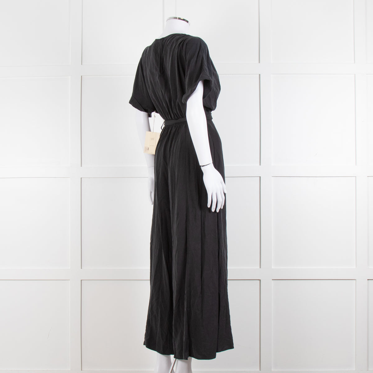 Mara Hoffman Brushed Black Short Sleeve Belted Jumpsuit