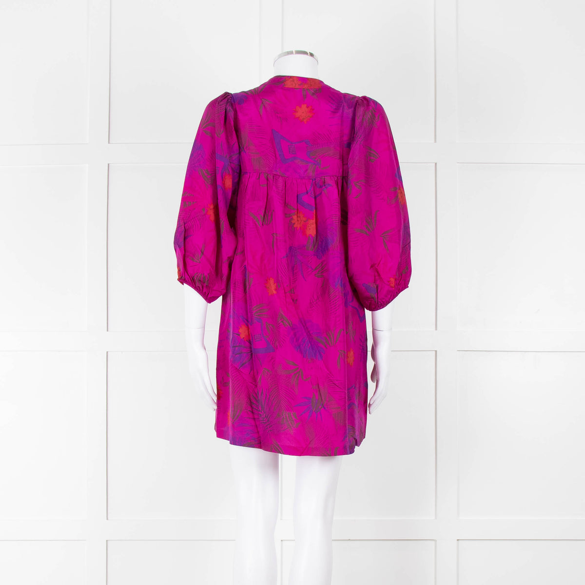Zadig & Voltaire Magenta Purple Floral Silk Mini Tunic Dress