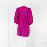 Zadig & Voltaire Magenta Purple Floral Silk Mini Tunic Dress