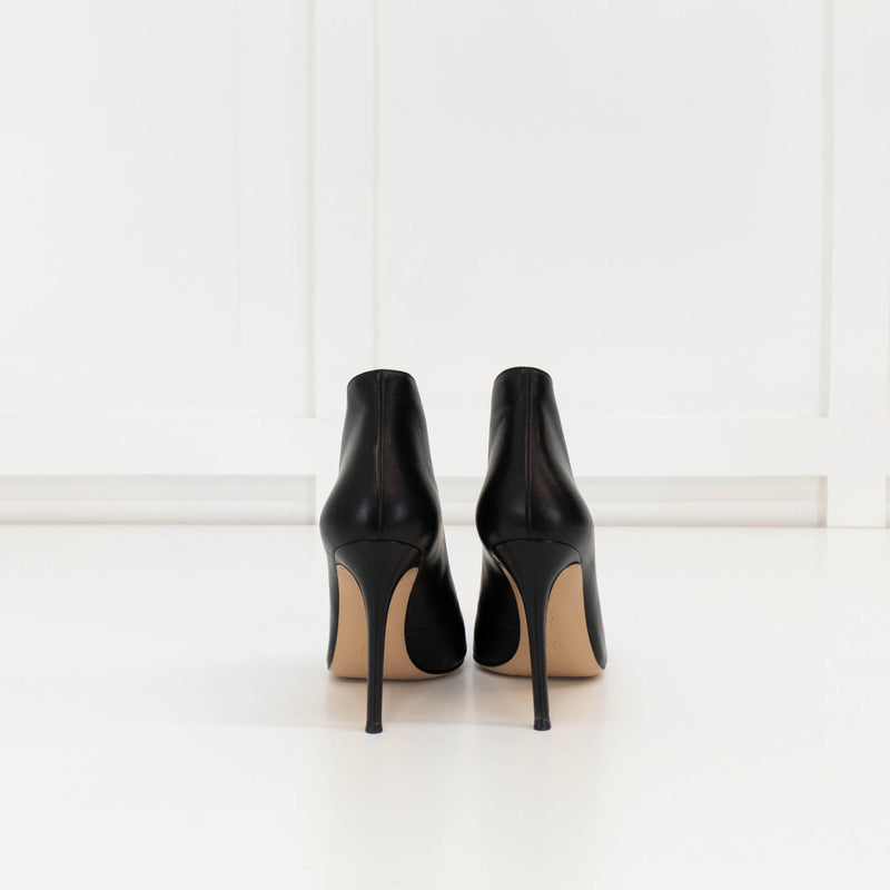 Ginavito Rossi Black High Heel Shoe Boot With Peep Toe