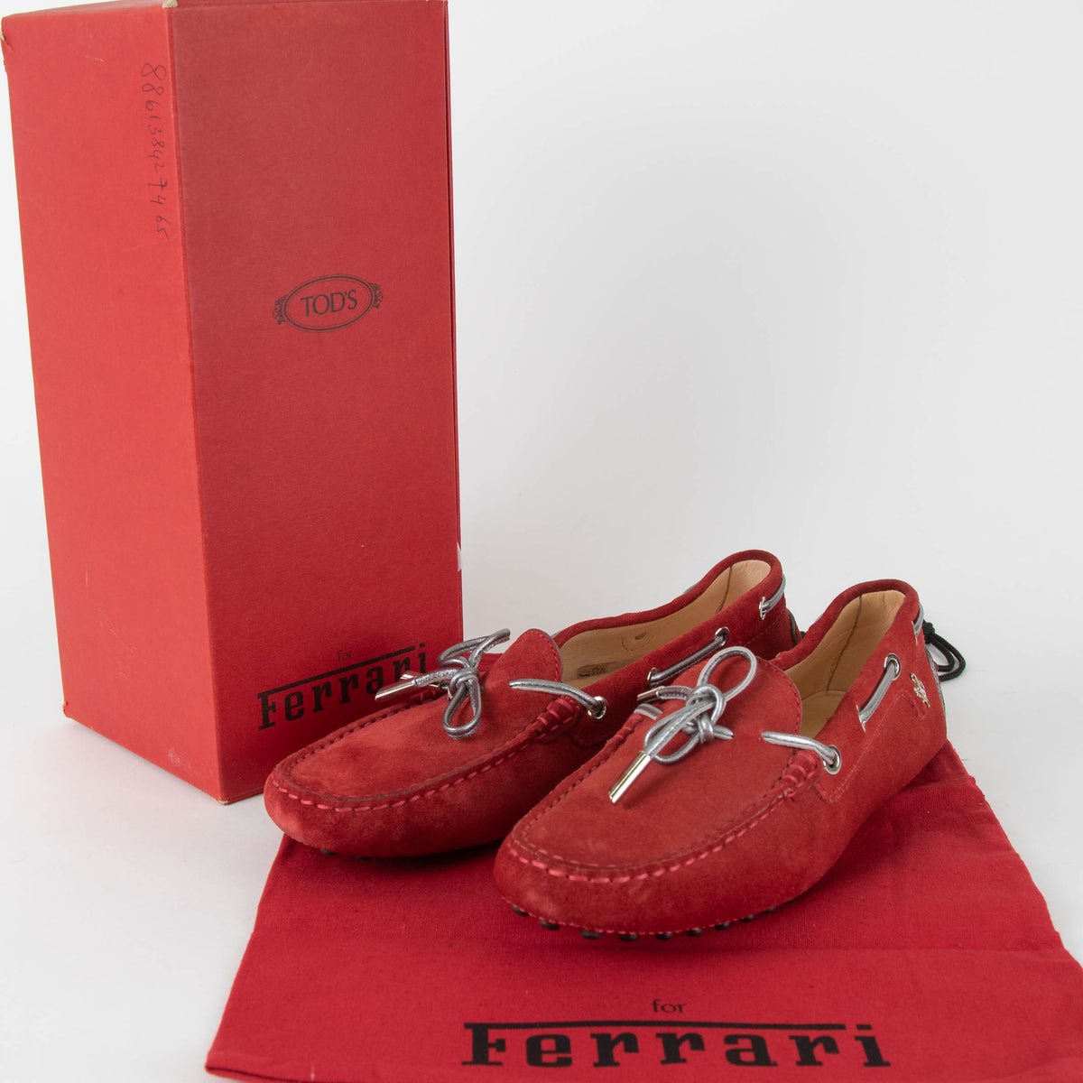 Tod's Red Suede Ferrari Loafers