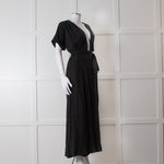 Mara Hoffman Brushed Black Short Sleeve Belted Jumpsuit