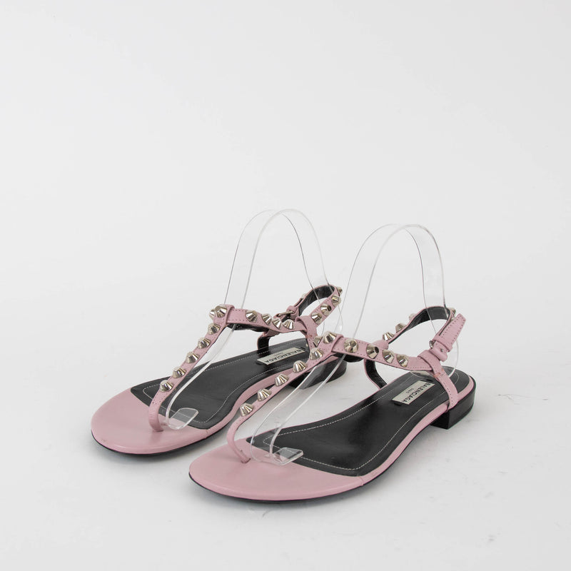 Balenciaga Pink Leather Arena Thong Sandal