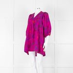 Zadig & Voltaire Magenta Purple Floral Silk Mini Tunic Dress