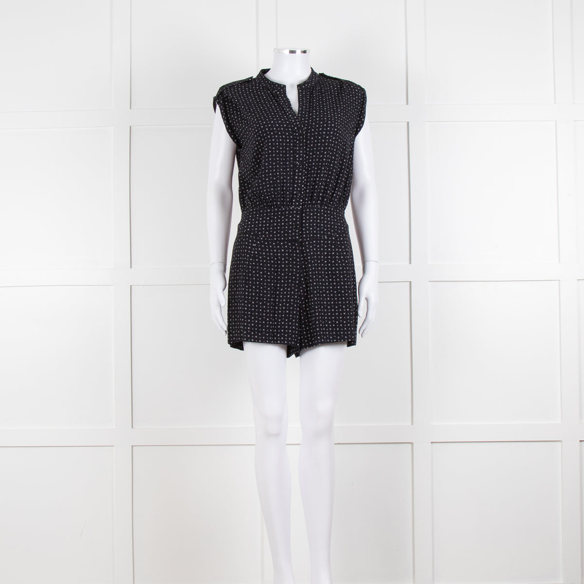 Diane Von Furstenberg Black White Print Playsuit