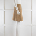 Miu Miu Tan Mini Skirt with Front Pleat