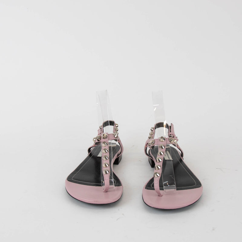 Balenciaga Pink Leather Arena Thong Sandal