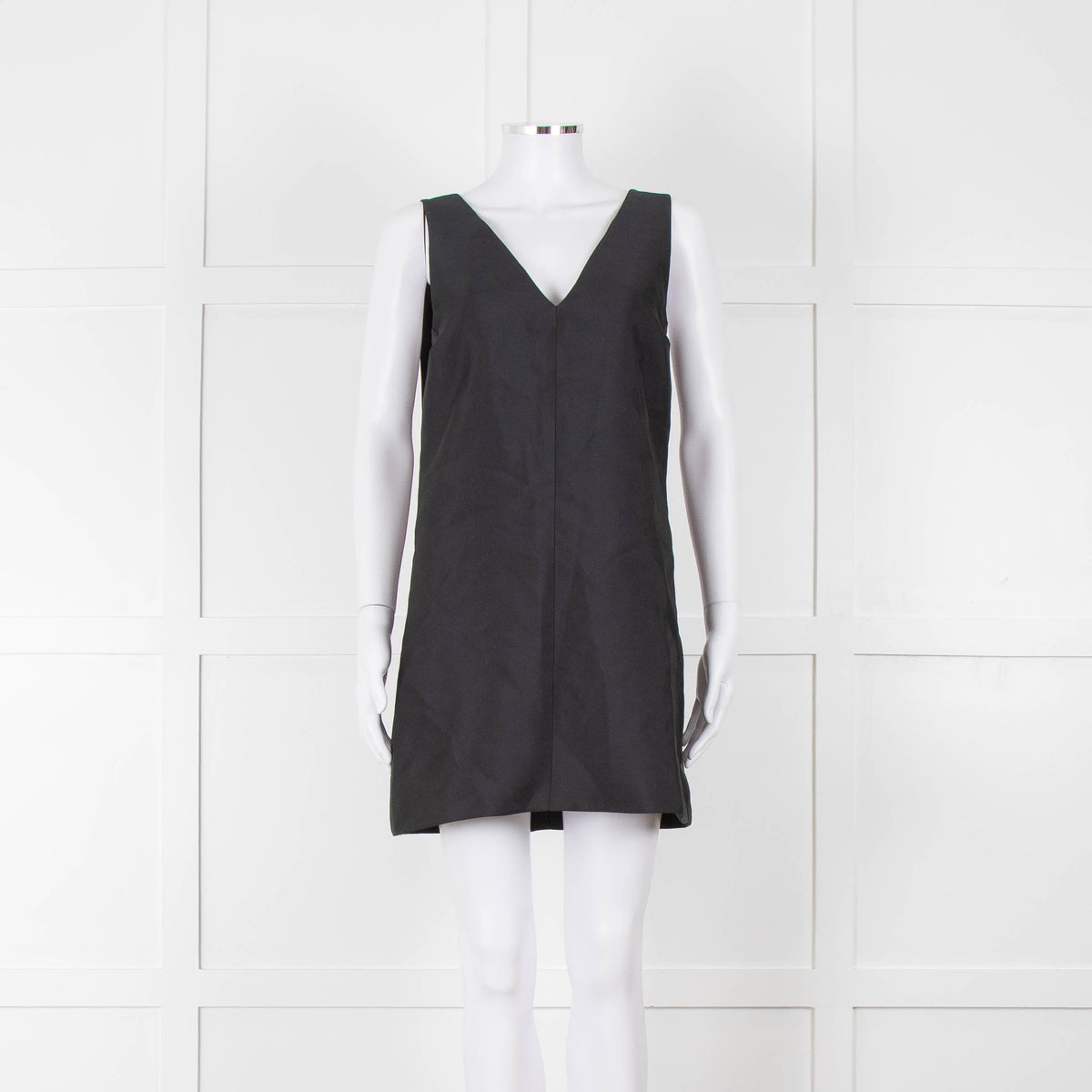 Lee Mathews Black Oversized Sleeveless Mini Dress