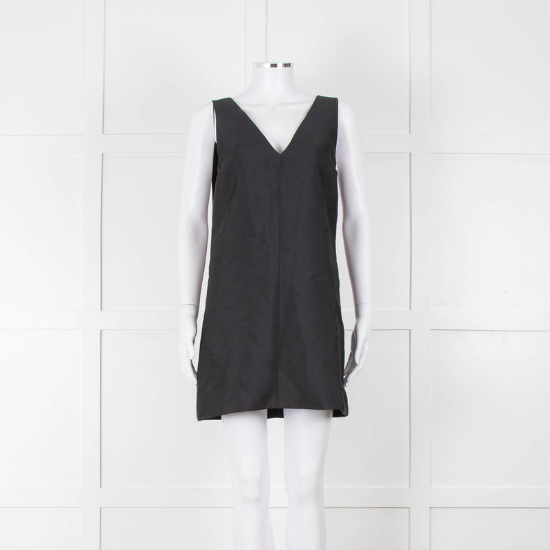 Lee Mathews Black Oversized Sleeveless Mini Dress