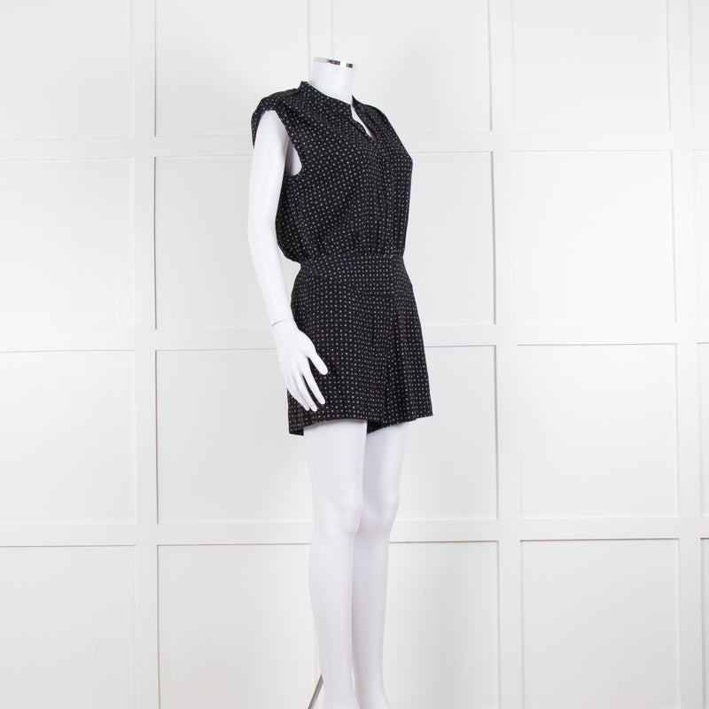 Diane Von Furstenberg Black White Print Playsuit