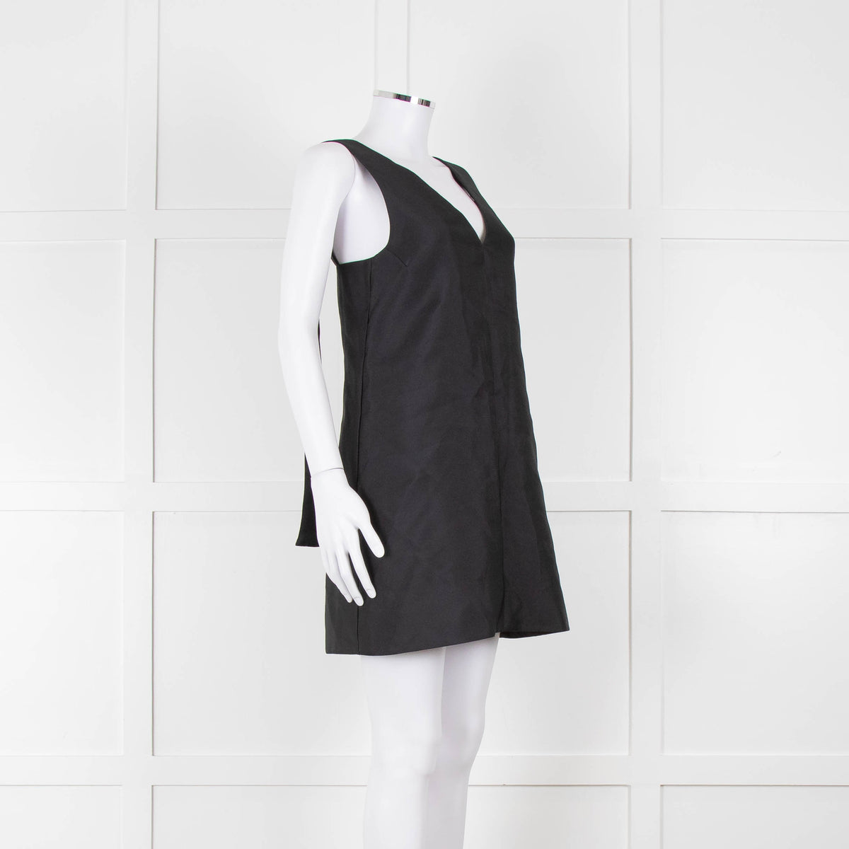 Lee Mathews Black Oversized Sleeveless Mini Dress