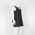 Lee Mathews Black Oversized Sleeveless Mini Dress