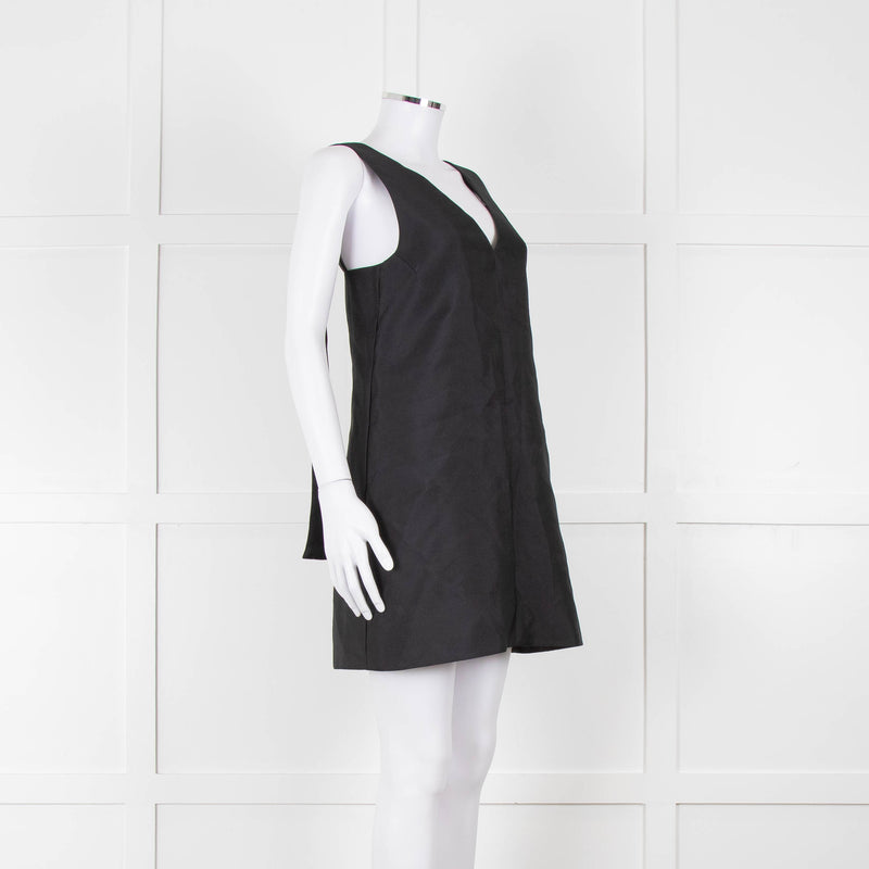 Lee Mathews Black Oversized Sleeveless Mini Dress