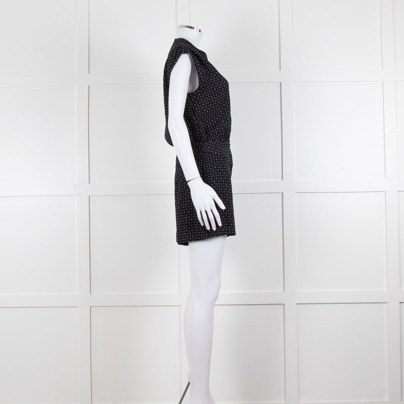 Diane Von Furstenberg Black White Print Playsuit