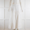 Casa Raki White Linen Tiered Skirt
