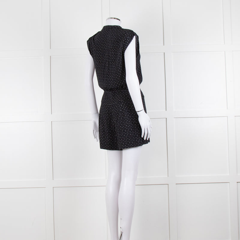 Diane Von Furstenberg Black White Print Playsuit