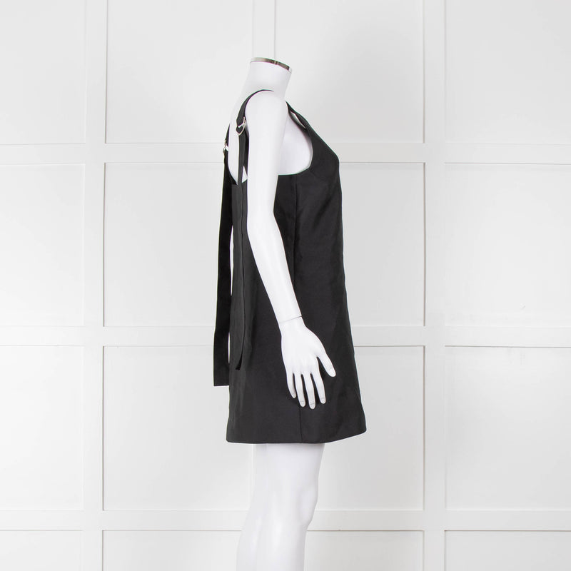 Lee Mathews Black Oversized Sleeveless Mini Dress