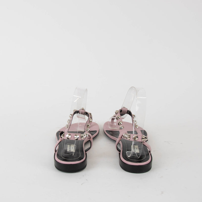 Balenciaga Pink Leather Arena Thong Sandal