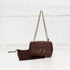 Mulberry Brown Ostrich Leather Lily Small Flap Bag