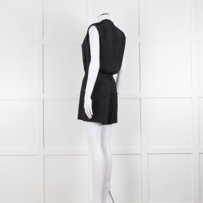 Diane Von Furstenberg Black White Print Playsuit