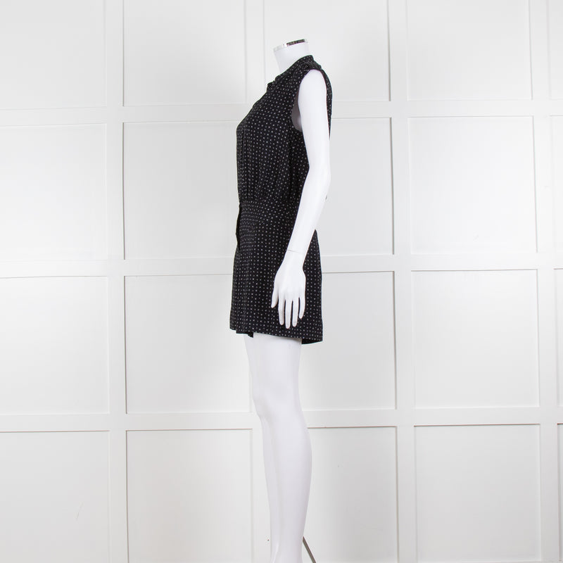 Diane Von Furstenberg Black White Print Playsuit