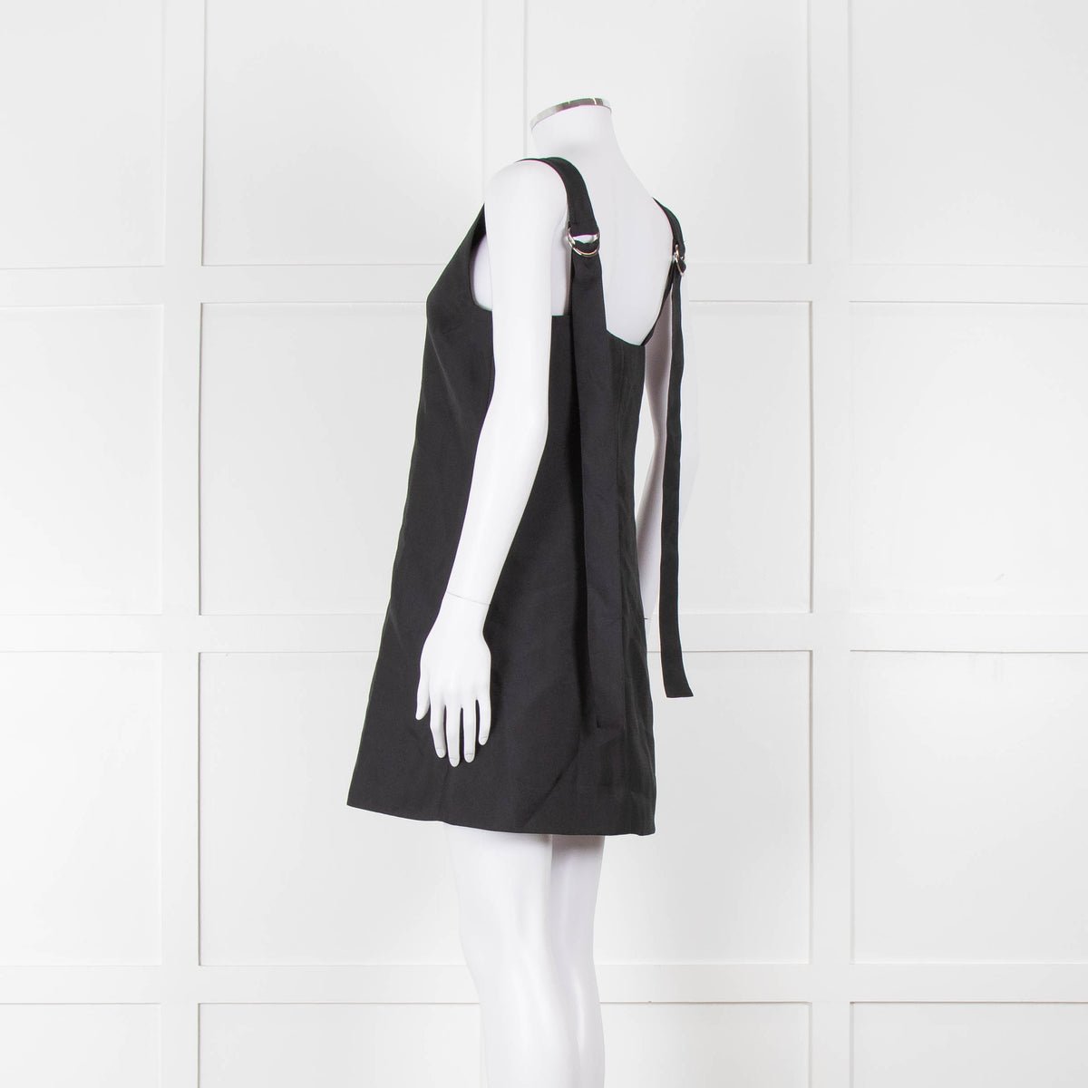 Lee Mathews Black Oversized Sleeveless Mini Dress