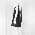 Lee Mathews Black Oversized Sleeveless Mini Dress