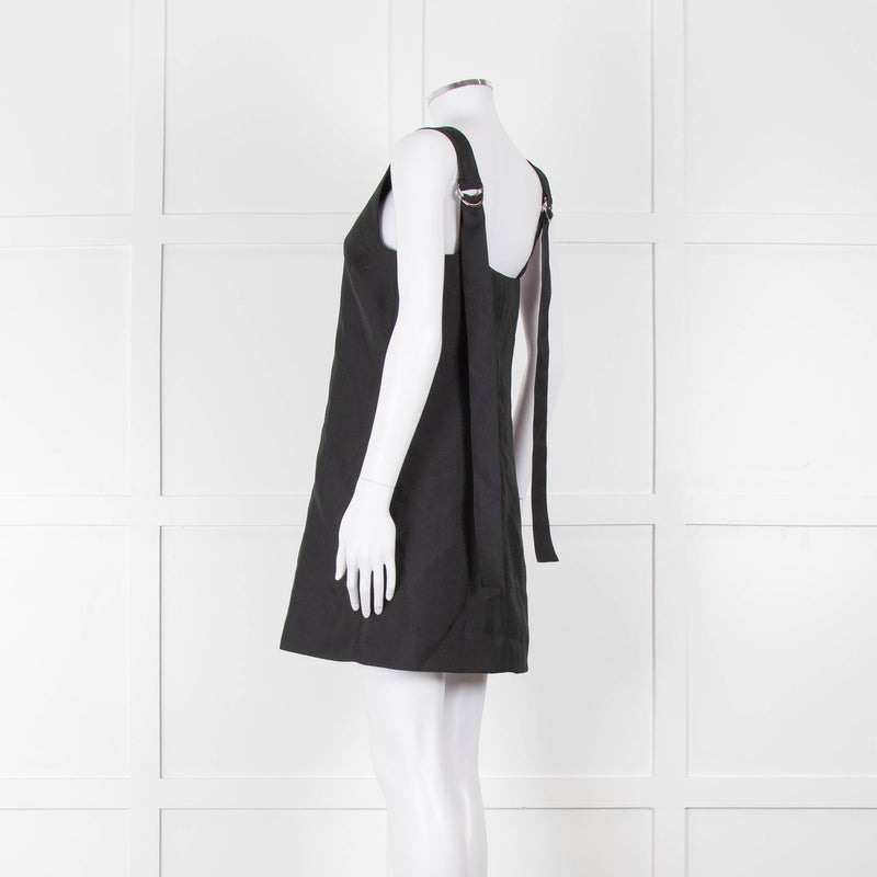 Lee Mathews Black Oversized Sleeveless Mini Dress