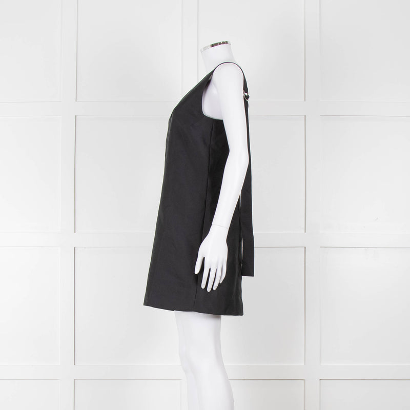 Lee Mathews Black Oversized Sleeveless Mini Dress