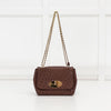 Mulberry Brown Ostrich Leather Lily Small Flap Bag