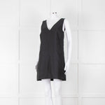 Lee Mathews Black Oversized Sleeveless Mini Dress