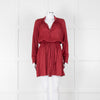 Zadig & Voltaire Burgundy Silky Long Sleeve Mini Dress