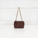 Mulberry Brown Ostrich Leather Lily Small Flap Bag