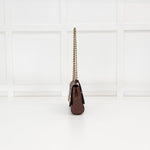Mulberry Brown Ostrich Leather Lily Small Flap Bag