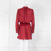 Zadig & Voltaire Burgundy Silky Long Sleeve Mini Dress