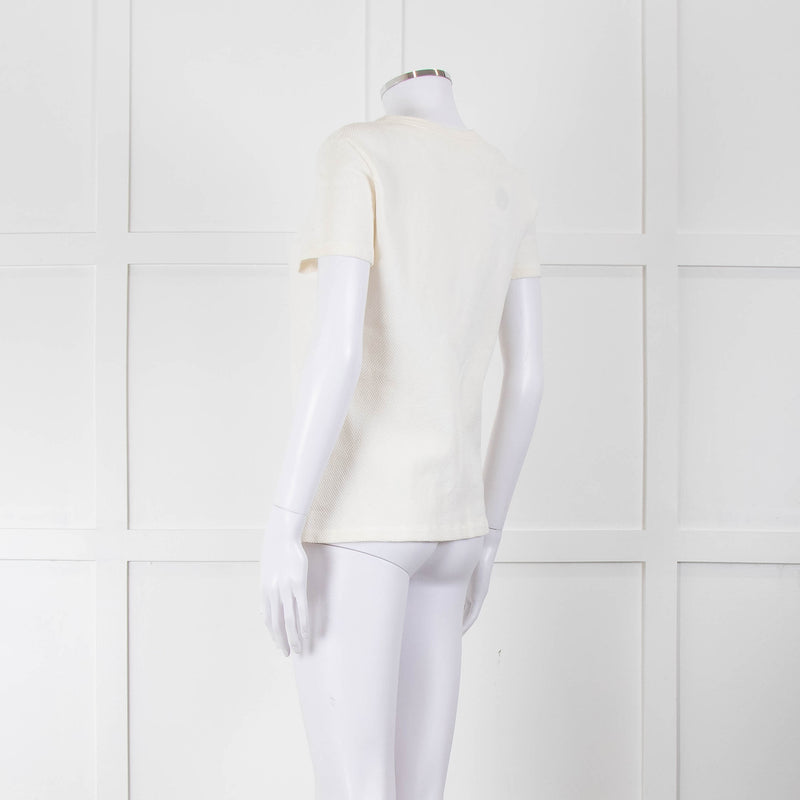 Marccain Cream Pearl Crystal Detail Top