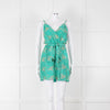 ViX Paula Hermanny Turquoise Beige Sleeveless Short Sun Dress