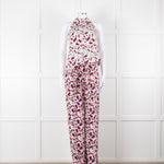 Me+Em Cream Burgundy Floral Halter Neck Top
