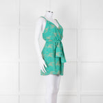 ViX Paula Hermanny Turquoise Beige Sleeveless Short Sun Dress