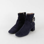 Tod's Navy Suede Ankle Boot With Buckle