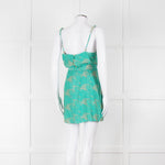 ViX Paula Hermanny Turquoise Beige Sleeveless Short Sun Dress