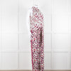 Me+Em Cream Burgundy Floral Halter Neck Top
