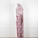 Me+Em Cream Burgundy Floral Halter Neck Top