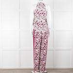 Me+Em Cream Burgundy Floral Trousers