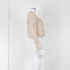 Theory Beige Linen Gold Button Cropped Jacket