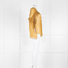 Beaufille Yellow Ochre Silk Mix Ruched Detail Top