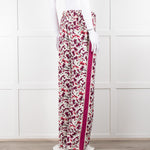 Me+Em Cream Burgundy Floral Trousers