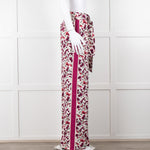 Me+Em Cream Burgundy Floral Trousers