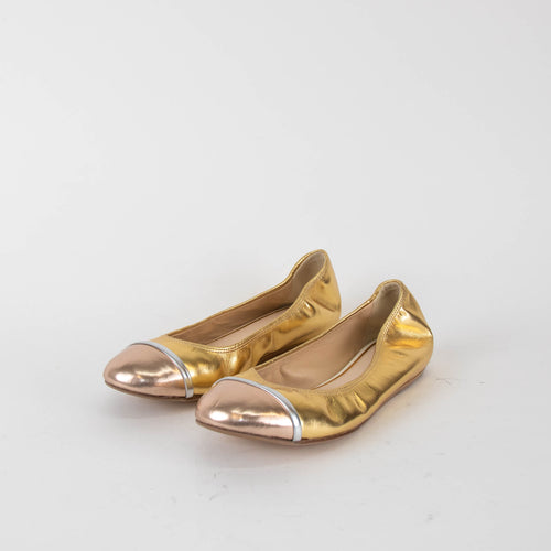 Lanvin Gold And Silver Pump