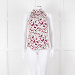 Me+Em Cream Burgundy Floral Halter Neck Top